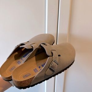 Brand new Boston Birkenstocks iron leather with original box